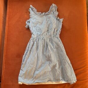 Crewcuts Blue and White Striped Cotton Dress